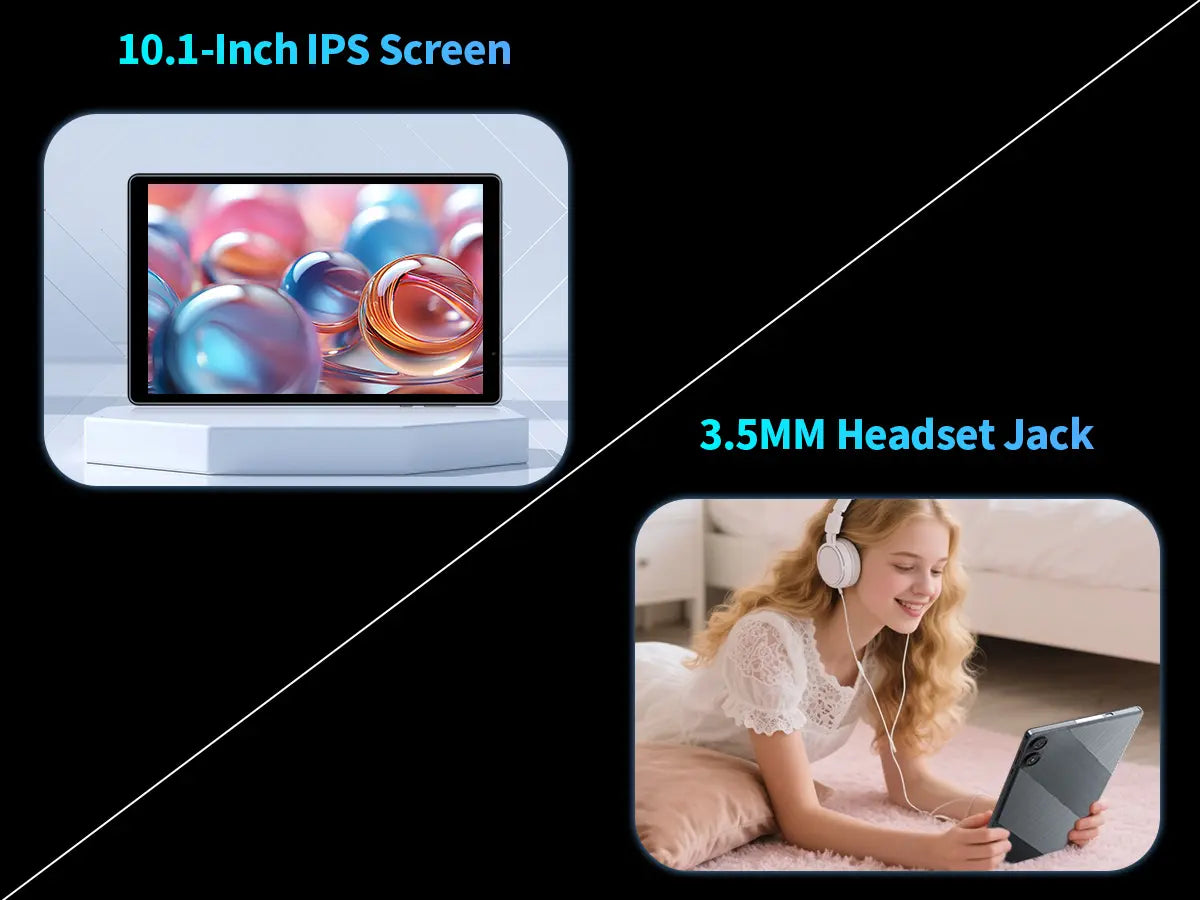 Pritom 10” Android 15 Tablet: 5G WiFi, 12GB RAM, 32GB Storage with 1TB Expansion, 6000mAh Battery – Ideal for Work and Entertainment, Enhanced Performance and Durability