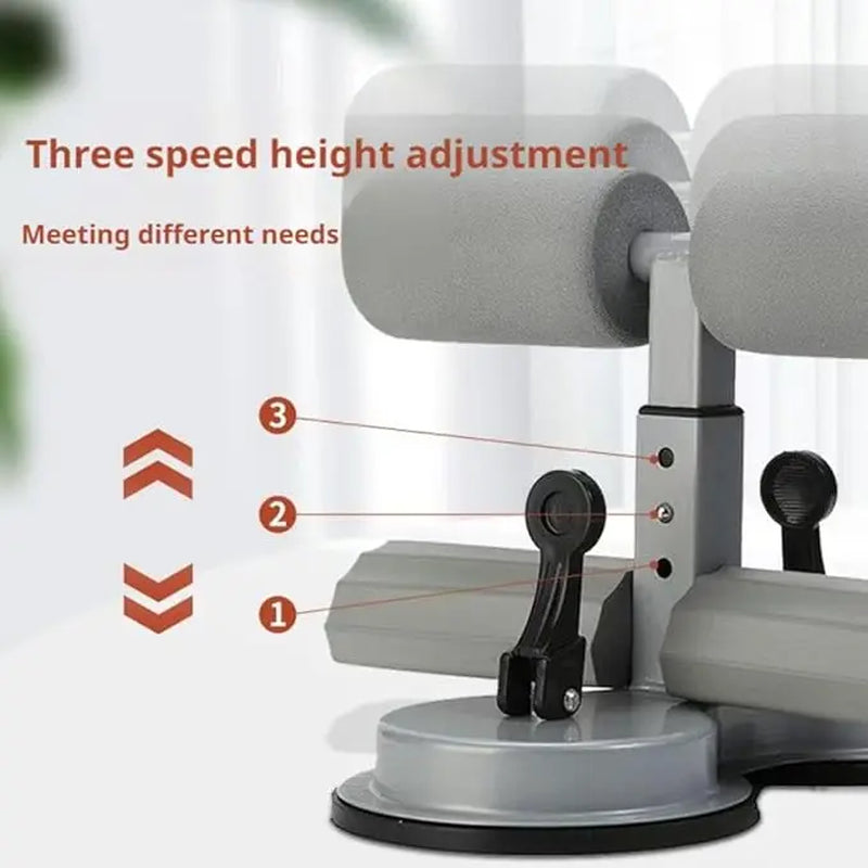 Ab Dominal Training Aid, Double Suction Cup Trainer, Three-Level Height Adjustment, Multifunctional Adjustable Abdominal Trainer with Drawstring, Suitable for Home Fitness