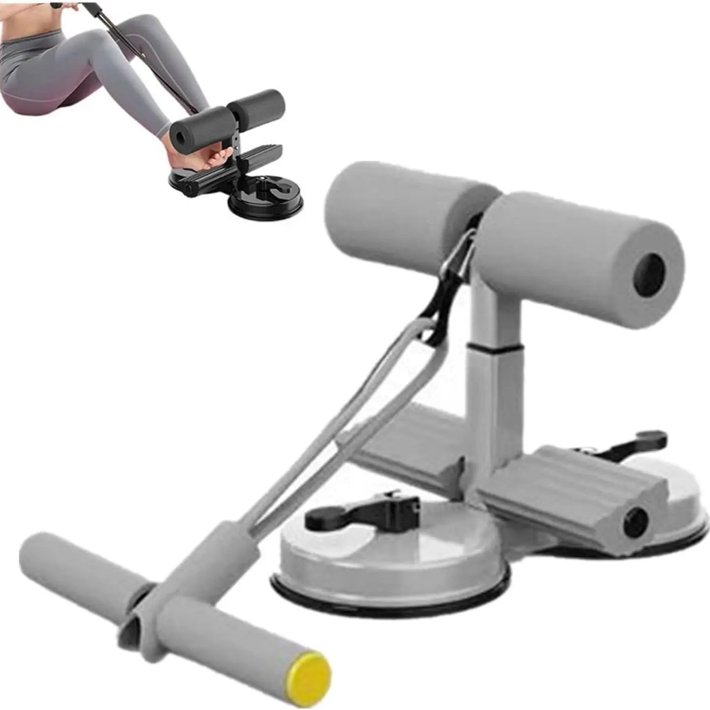 Ab Dominal Training Aid, Double Suction Cup Trainer, Three-Level Height Adjustment, Multifunctional Adjustable Abdominal Trainer with Drawstring, Suitable for Home Fitness