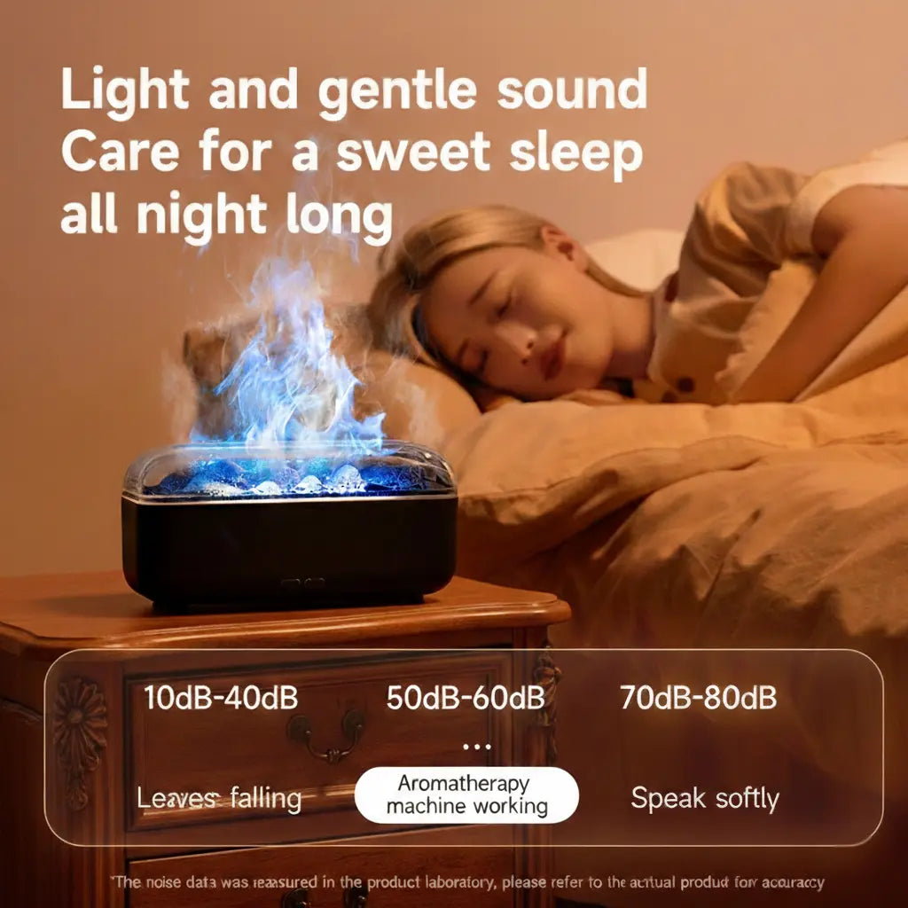 Upgraded 300Ml Air Humidifier Fireplace Diffuser, 8 Flame Colors Noiseless Aromatherapy Essential Oil Diffuser with Auto-Off Protection Timer, Ultrasonic Cool Mist Humidifier for Home Yoga Room Bedroom Office