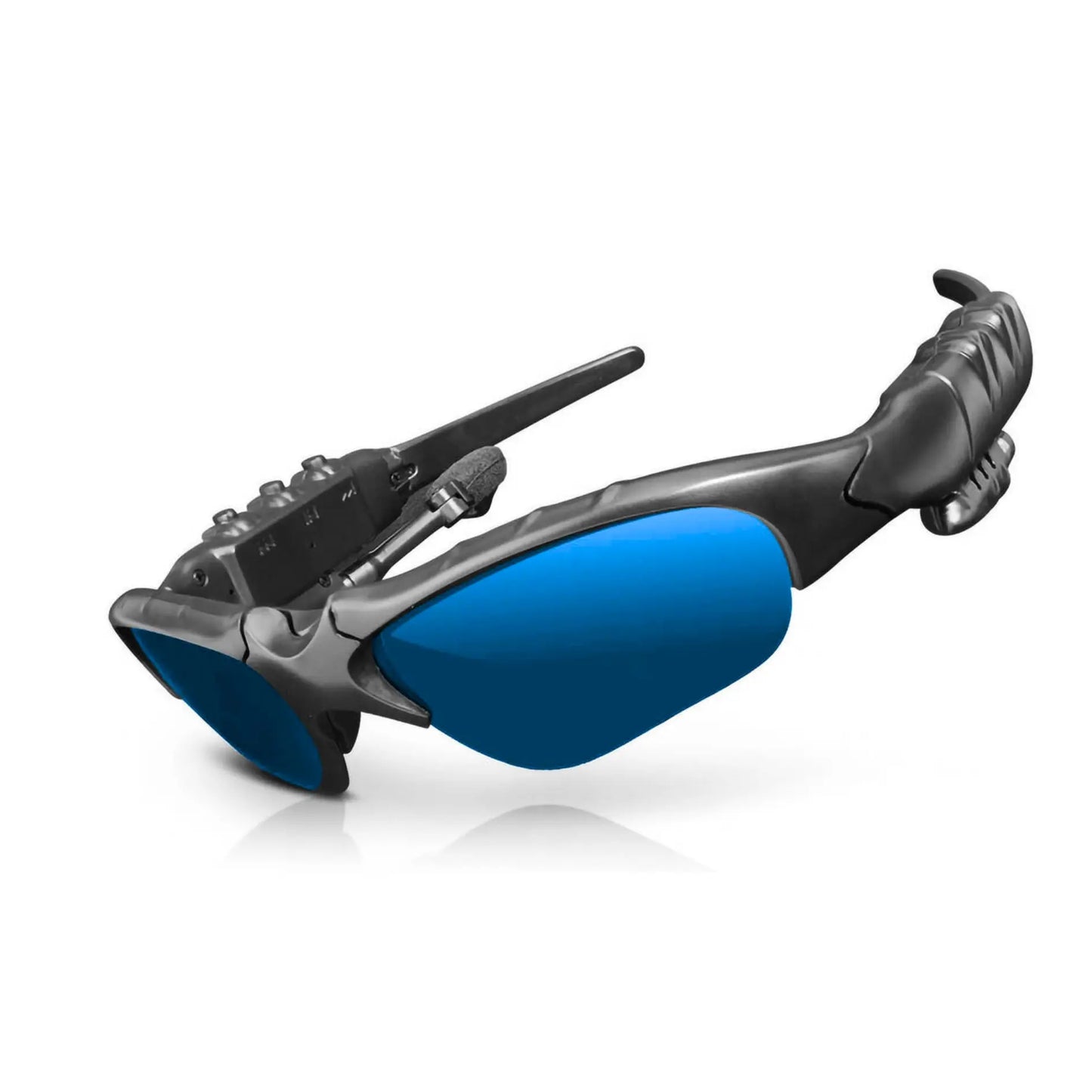 Wireless Audio Smart Sunglasses - Bluetooth Sport Eyewear with Integrated Earbuds, Flip-Up Tinted Lenses, Hands-Free Calling and Music, Adjustable Fit for Men and Women (Available in Black, Blue, Yellow, Mirror)
