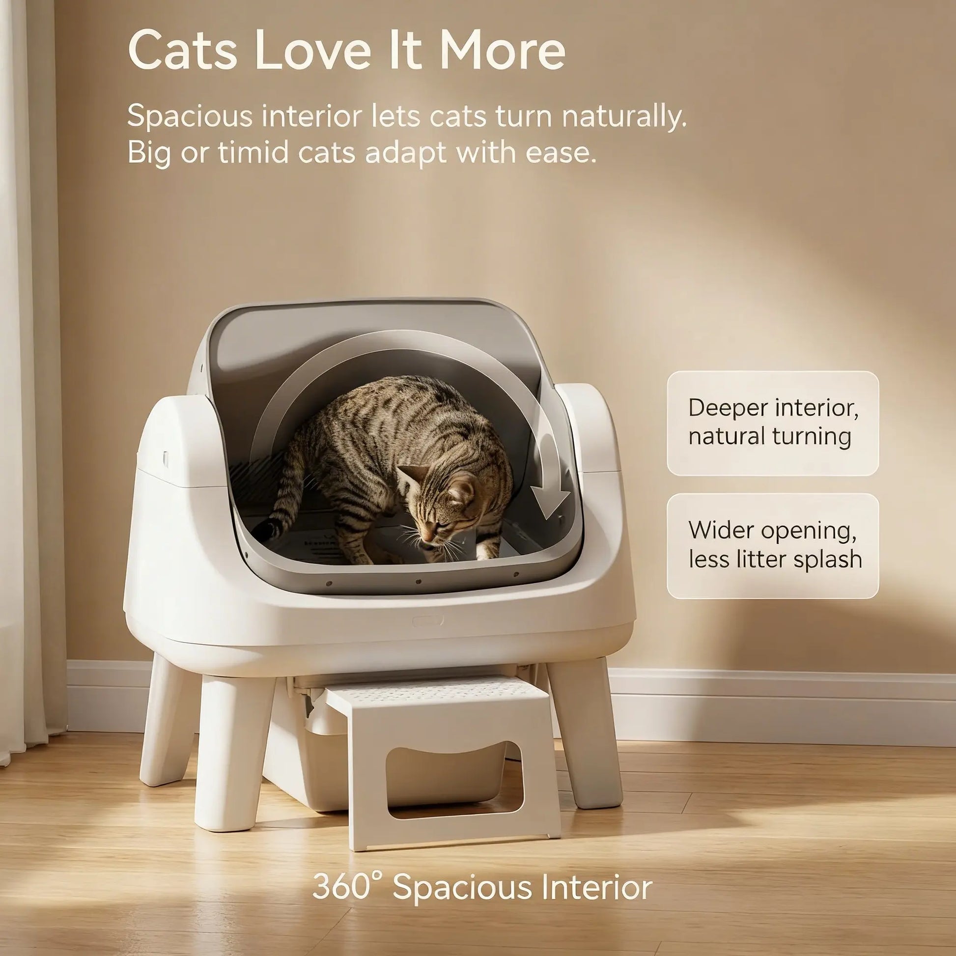Petpivot Autoscooper 12 Open-Top Self-Cleaning Cat Litter Box – Sealed Waste Drawer, Includes Trash Bags & Entry Step
